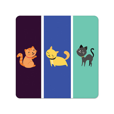 Fridge Magnet Square - Kitties